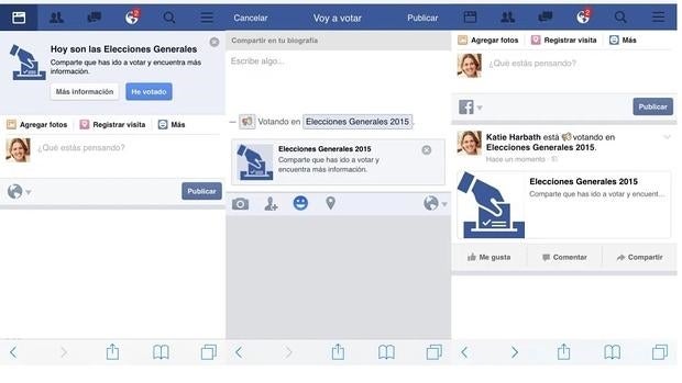 Facebook activará el botón «He votado» en las elecciones generales del 20-D