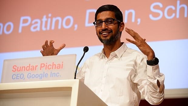 El CEO de Google, Sundar Pichai, en una charla durante su visita a París