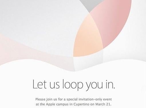 Invitación enviada por Apple para la keynote