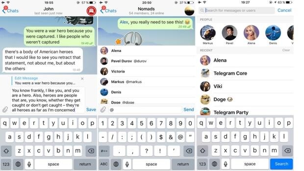 Telegram permite editar los mensajes enviados: ¿para cuándo WhatsApp?