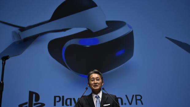 Kazuo Hirai, presidente de Sony, durante su conferencia