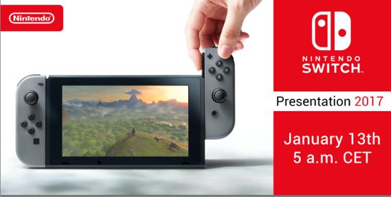 Nintendo Switch en la presentación oficial que tendrá lugar el 13 de enero