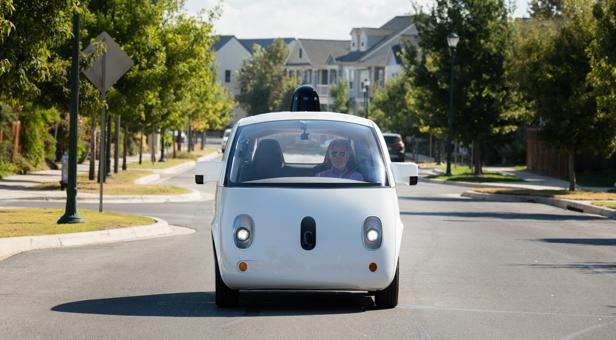 Detalle del coche autónomo de Google