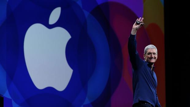 Tim Cook, consejero delegado de Apple, durante su conferencia del pasado año