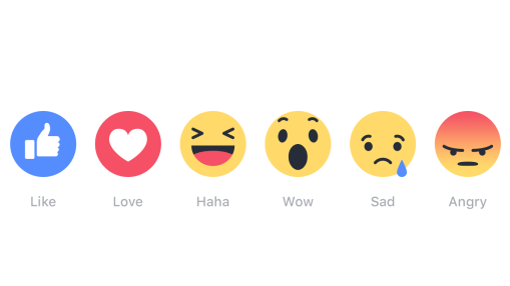 Botones de reacciones de la red social