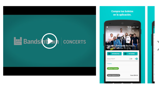 Captura de pantalla de Bandsintown