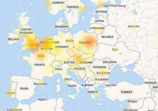 Los problemas de conexión de Facebook en diferentes países de Europa