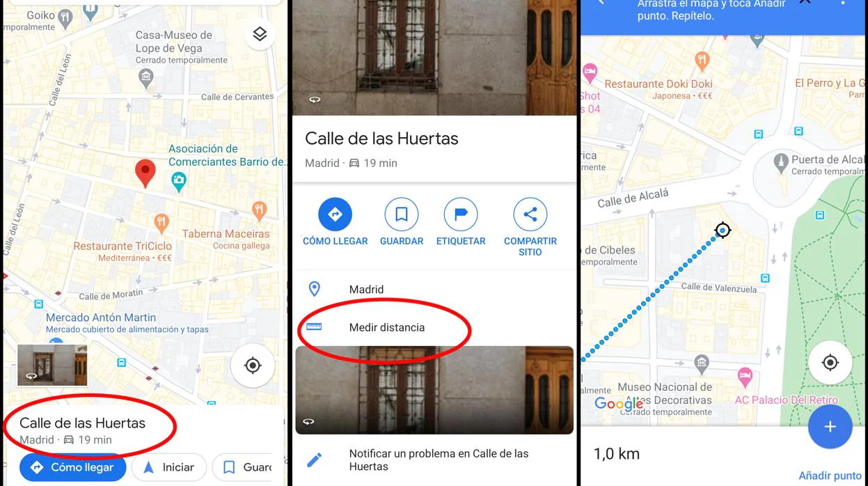 Cómo medir distancias con Google Maps en móvil