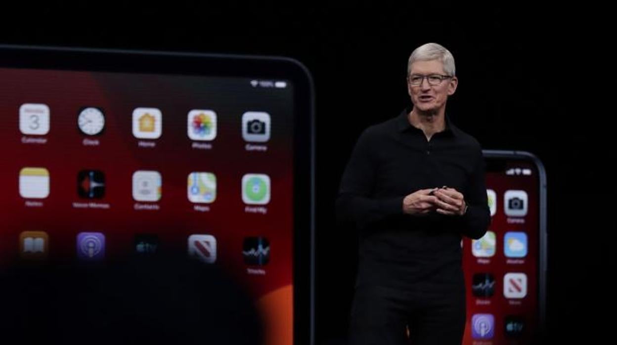 Tim Cook, consejero delegado de Apple, durante una presentación