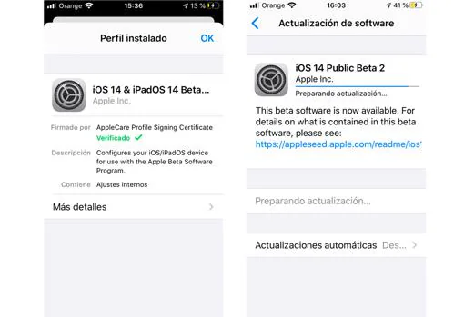 Cómo instalar las betas públicas de iOS/iPadOS 14