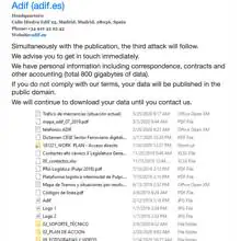 Adif sufre un ciberchantaje por un grupo de ciberdelincuentes que amenaza con filtrar datos privados