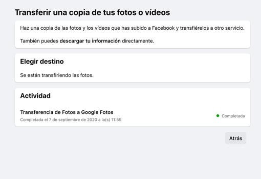 Cómo transferir tus fotos y vídeos de Facebook a Google Fotos o Dropbox