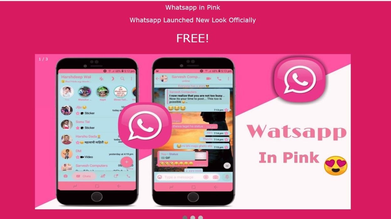 Cuidado con WhatsApp rosa, la peligrosa aplicación maliciosa que esconde un virus informático