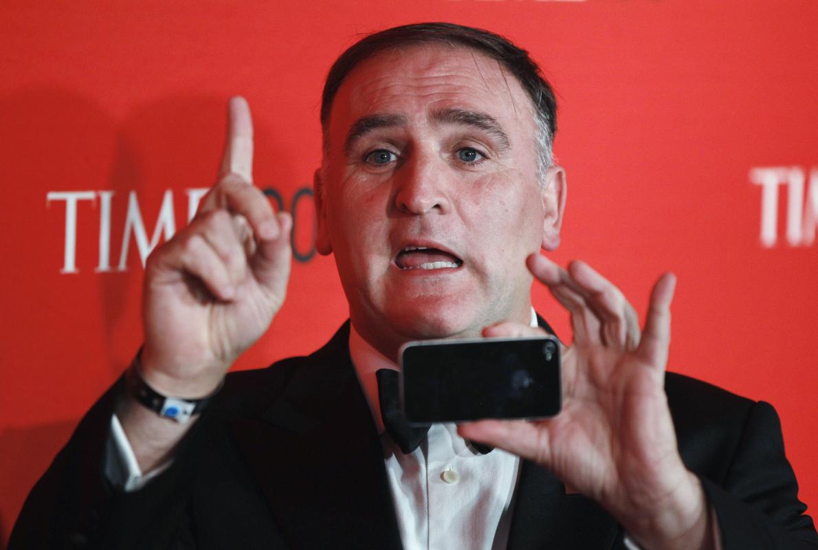 José Andrés, en la gala de los personajes del año de la revista Time, en 2012