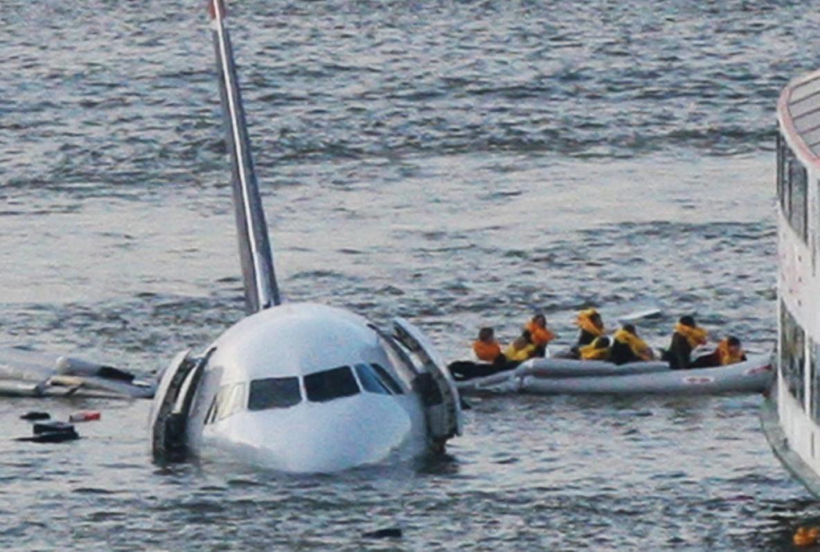 El amerizaje del Airbus 320 de US Airways en el río Hudson, en 2009