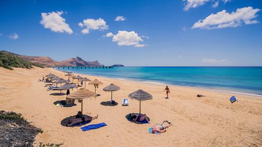 Playa de la isla de Porto Santo, de nueve kilómetros de largo