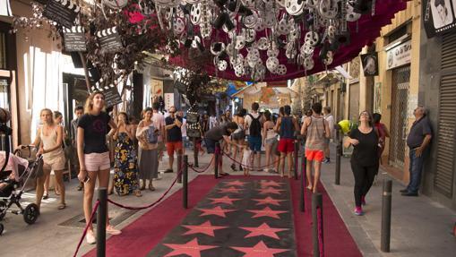 Calles decoradas en las fiestas del barrio de Gracia, en agosto de 2016