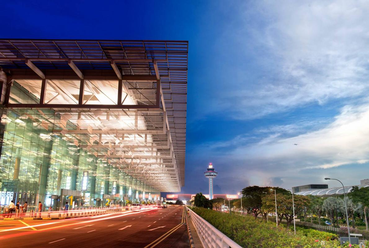 Entrada al aeropuerto de Changi