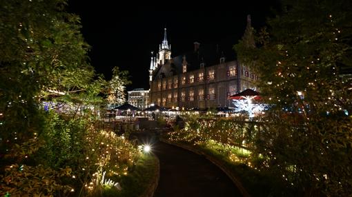 Una calle de Ámsterdam recreada en el Huis Ten Bosch