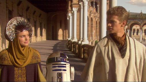 Escena de Star Wars en la Plaza de España