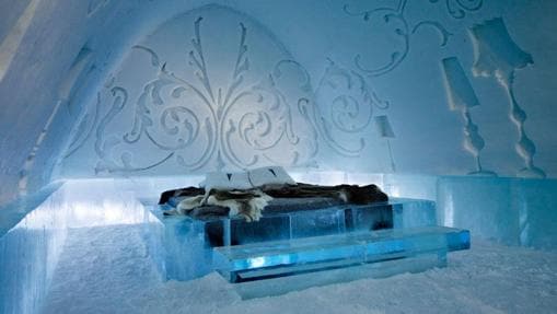 Habitación del hotel «Ice Hotel» en Suecia