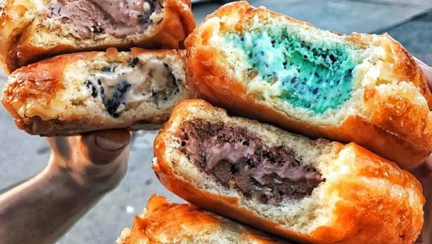 Donuts rellenos de helado, la moda que arrasa en América