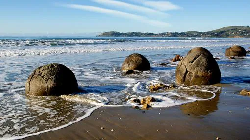 «Moeraki Boulders», en Playa Koekohe (Nueva Zelanda)