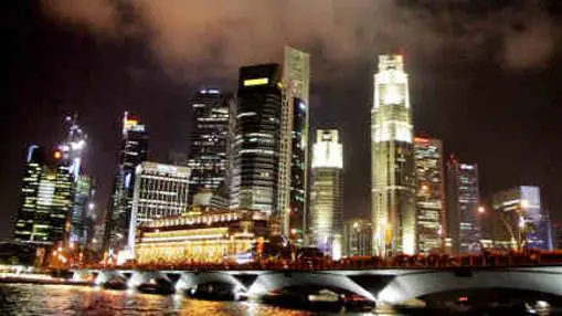 Luces de los edificios de Singapur