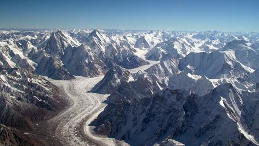 Glaciar de Baltoro, visto desde el aire