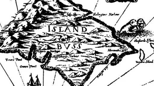 Mapa de Isla Buss, de la obra de John Seller English Pilot, 1673