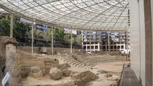 Estructura protectora del Teatro Romano de Zaragoza