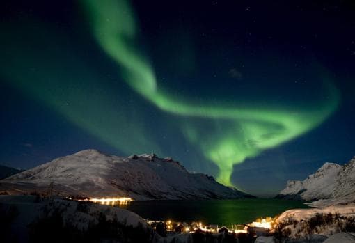 Luces del norte en Tromso, Noruega