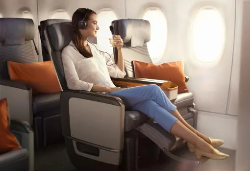 Asiento reclinable en el nuevo Airbus de distancia Ultra Larga