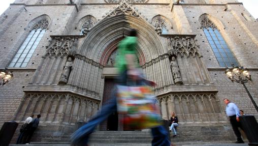 Fachada de la catedral del Mar, en Barcelona