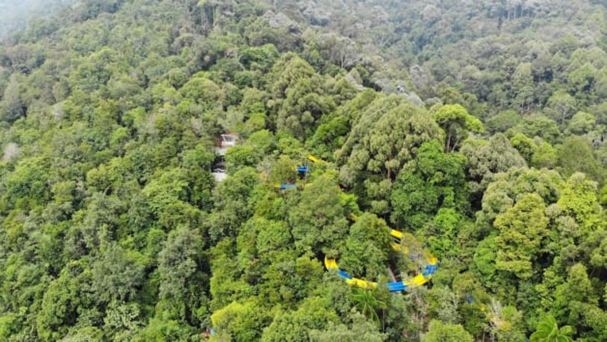 Vista aérea del nuevo tobogán en la isla malasia de Penang