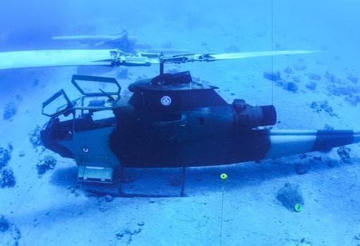 Un helicóptero hundido en el Mar Rojo