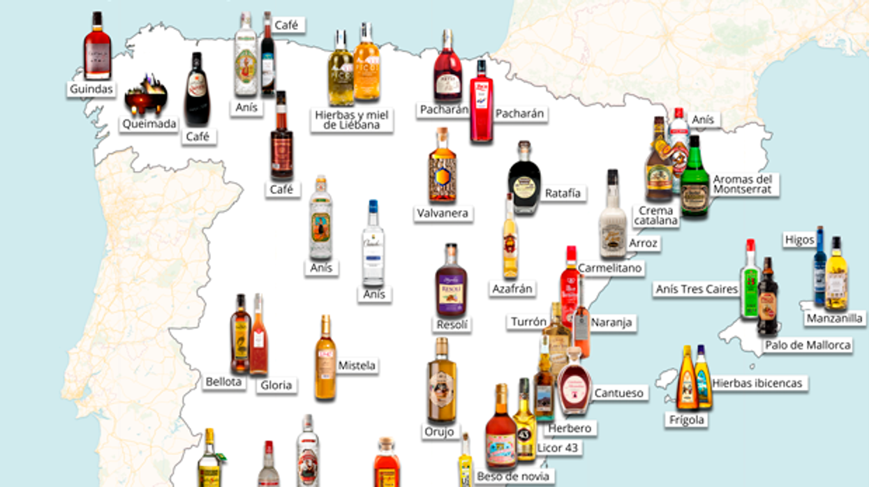 mapa de licores típicos de España: tradiciones, secretos y algún