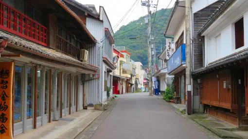 Una calle en el Distrito de Iwamatsu