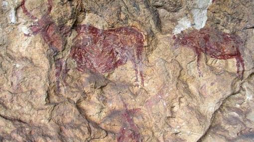 Un detalle de las pinturas rupestres de Nerpio