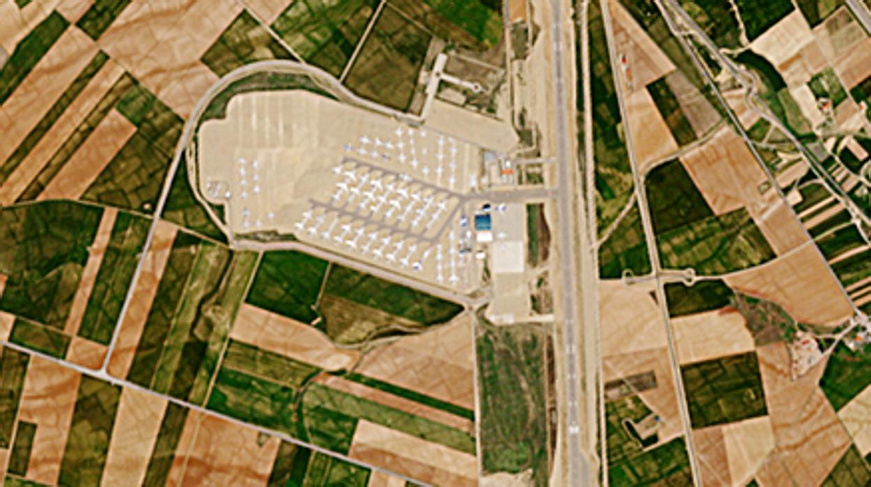 Aeropuerto de Teruel visto desde uno de los satélites de la Unión Europea