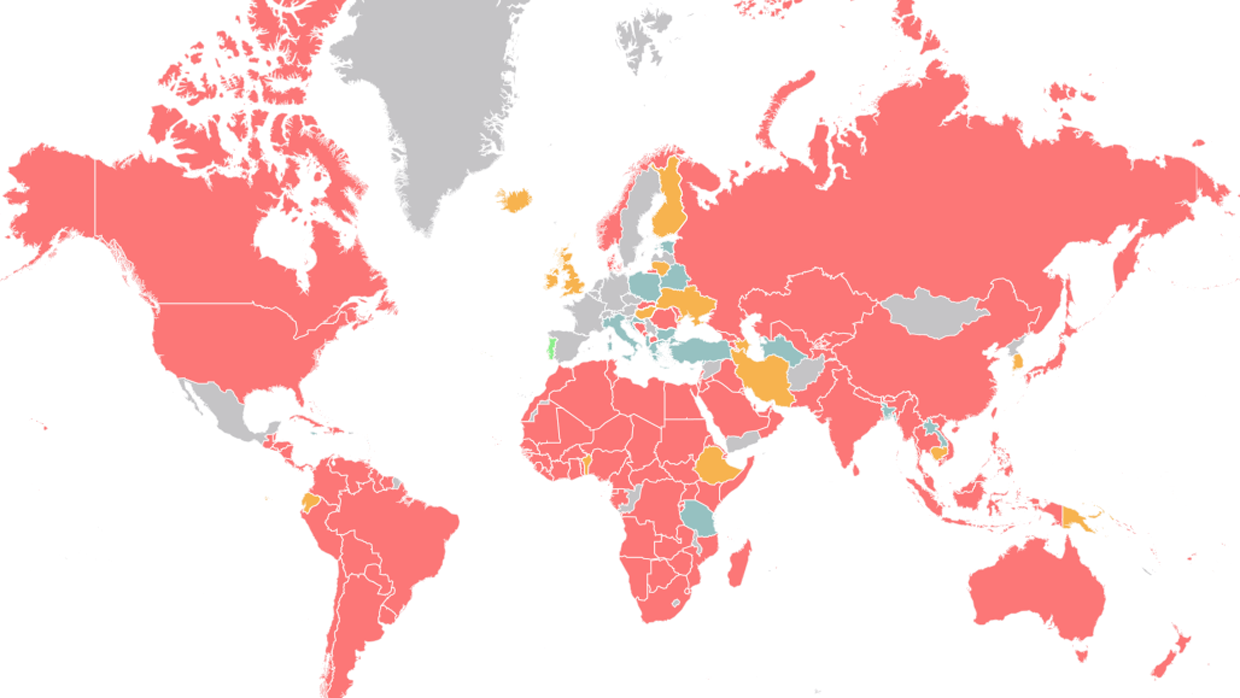 Estos son los 135 países que aún prohíben la entrada desde España o no tienen conexiones