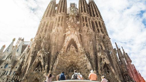 Turistas ante la Sagrada Familia, en septiembre de 2021