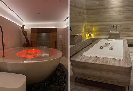 Zona de aguas y hammam del Spa de Rosewood Villa Magna