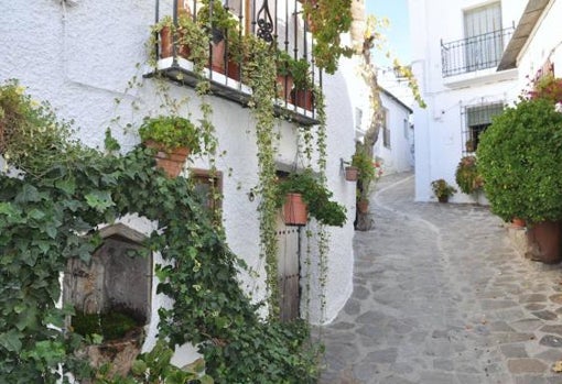 Una de las típicas calles blancas de Bubión