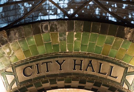 Cartel de la estación de City Hall