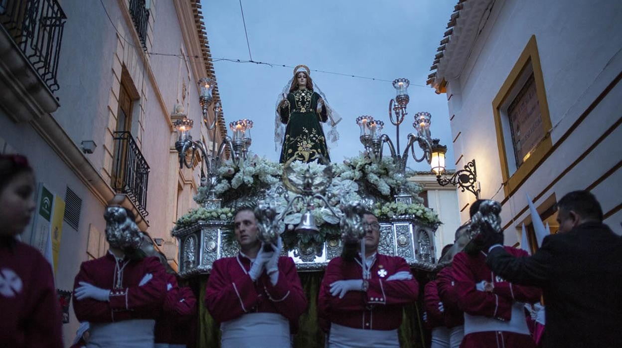 Trono procesional de la Verónica, en la Semana Santa de Huéscar (Granada)