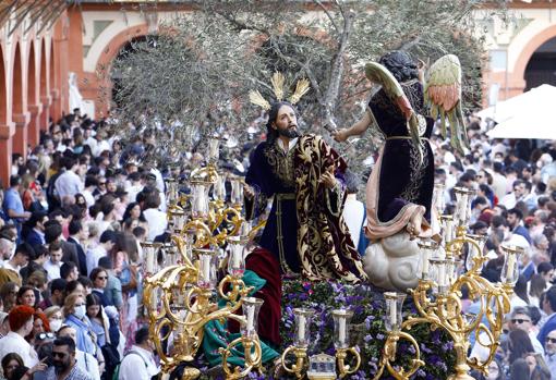 Procesión de la Hermandad del Huerto, el Domingo de Ramos, en Córdoba