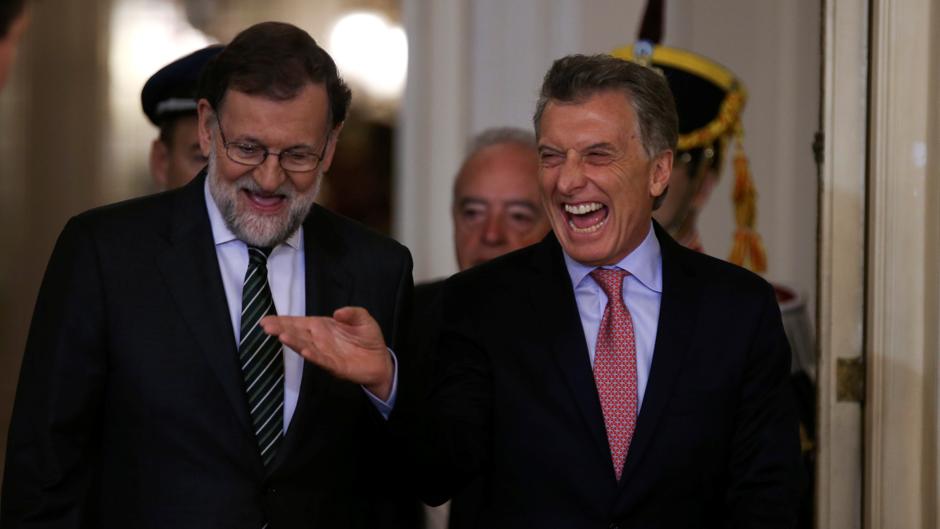 Rajoy y Macri bromean sobre el 6-1 de España a Argentina