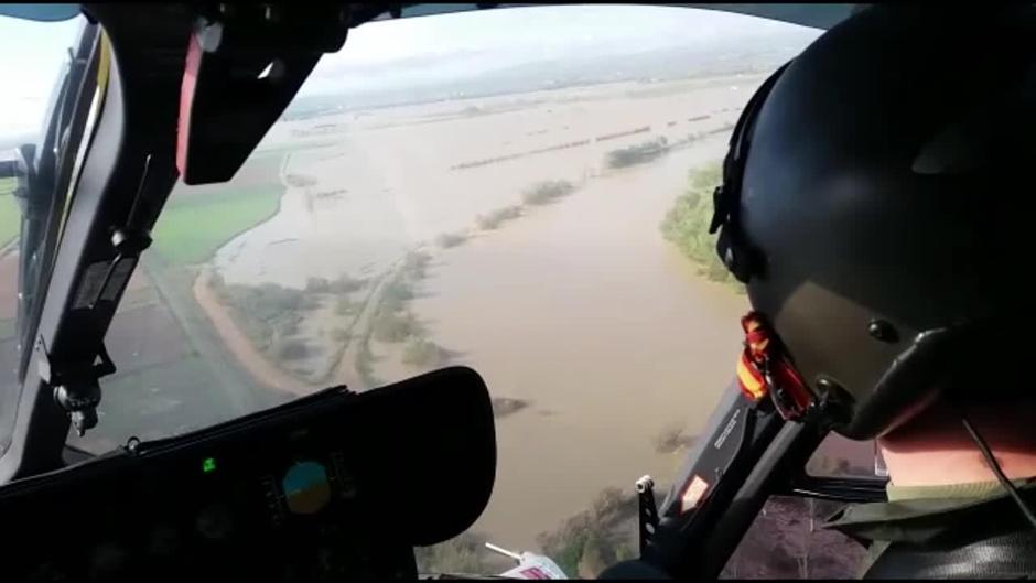 La impresionante crecida del Ebro, a vista de pájaro